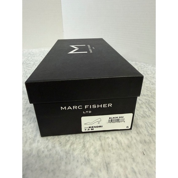 Marc Fisher LTD Kendri Black Leather Pointed Toe Kitten Heel Pumps Womens 7.5 M - Picture 4 of 8